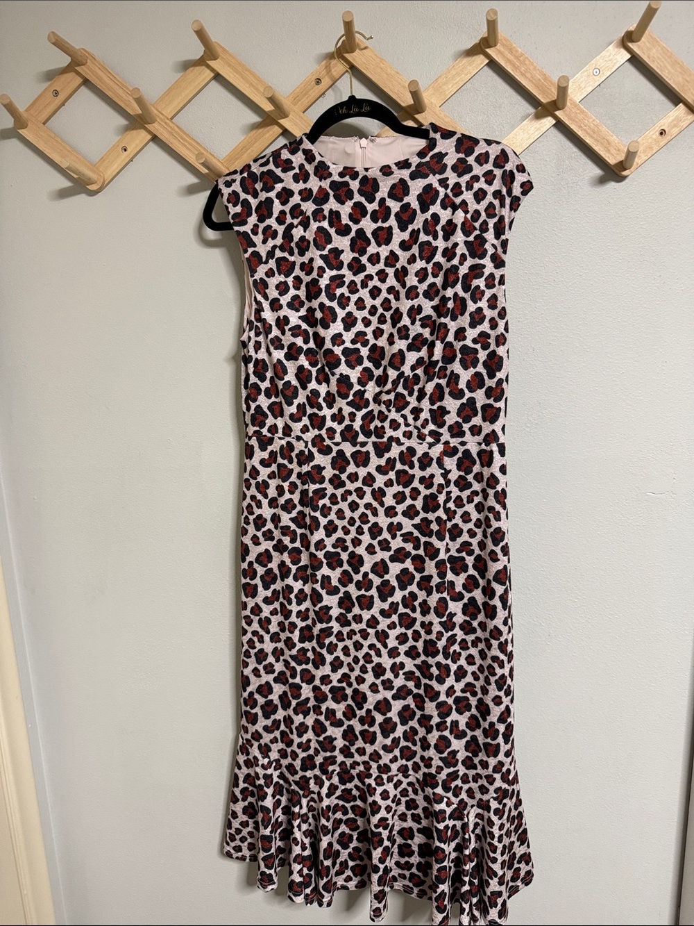 Hutch Pink and Black Leopard-Print Midi Dress